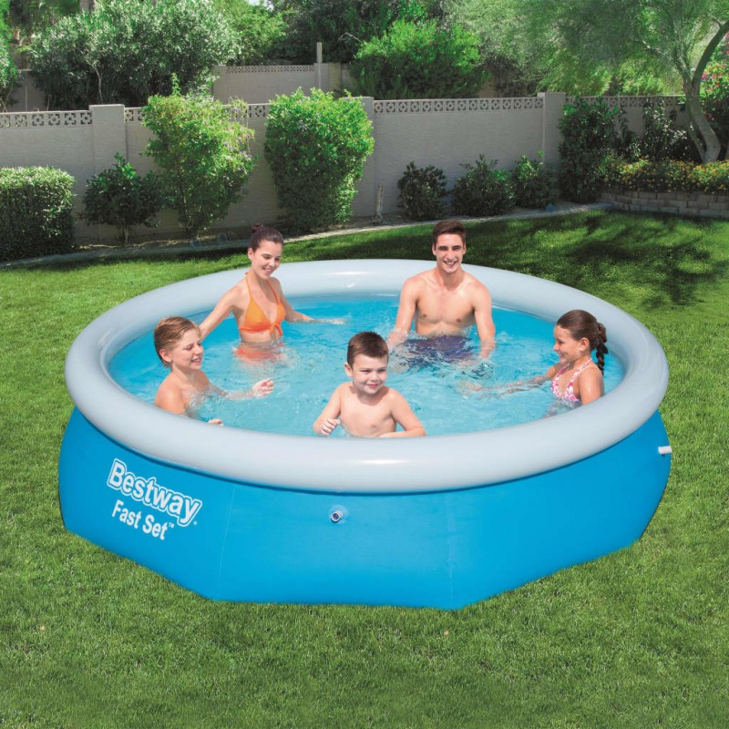 Bestway Piscina Fast Set Autoportante Tonda Bambini Giardino Estate...