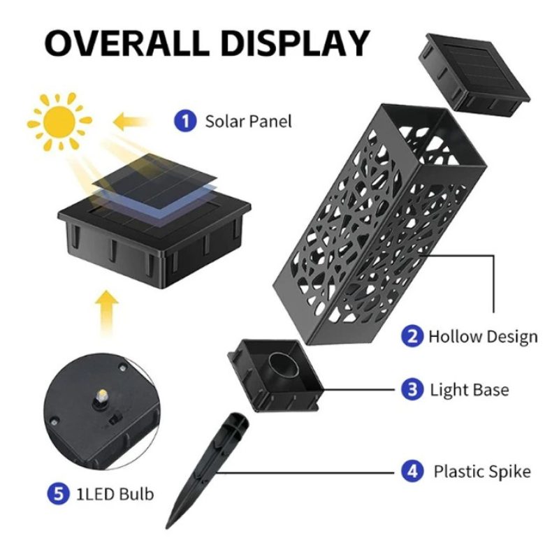 Kmt Style Lampioncino solare led lampada 2pz da esterno giardino co...