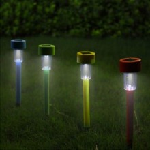 Lampioncino solare led lampada 4pz da esterno giardino con picchetto Segnapasso