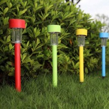 Lampioncino solare led lampada 4pz da esterno giardino con picchetto Segnapasso