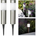 Lampioncino solare led luce bianca 2pz esterno giardino Segnapasso con picchetto