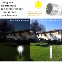 Lampioncino solare led luce bianca 2pz esterno giardino Segnapasso con picchetto