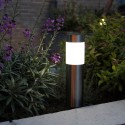 Lampioncino solare led luce bianca 2pz esterno giardino Segnapasso con picchetto