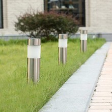 Lampioncino solare led luce bianca 2pz esterno giardino Segnapasso con picchetto