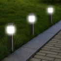 Lampioncino solare led luce bianca 2pz esterno giardino Segnapasso con picchetto