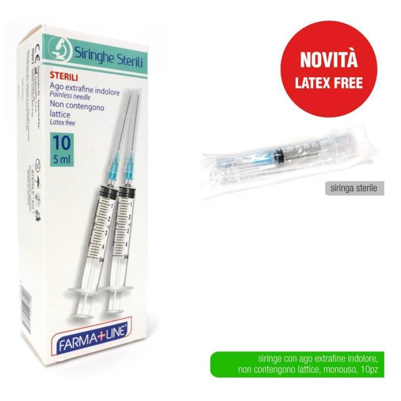 120 Siringhe monouso sterili con ago extrafine indolore da 5 ml sen...