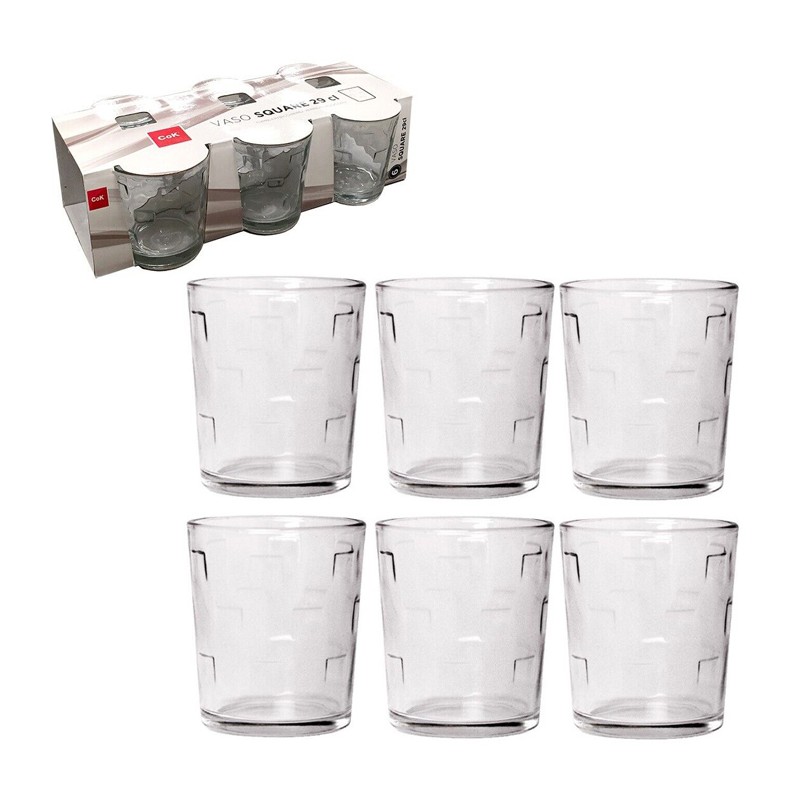 Set 12 Bicchieri in vetro acqua succo vino 29 CL casa ristorante bar pub quadri