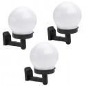 Lanterna solare 3pz Luce LED Giardino esterno Lampada da parete sfera applique