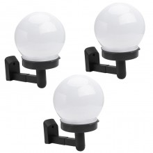 Lanterna solare 3pz Luce LED Giardino esterno Lampada da parete sfera applique