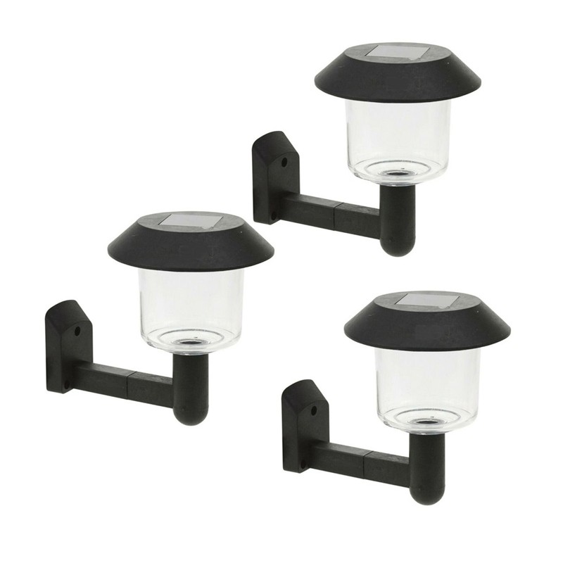 Applique lampada Luce bianca fredda a Led 3pz da parete solare Giardino esterno