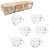 Cerve Set 6 Tazze Tazzine caffe in vetro trasparente senza piatto 7...
