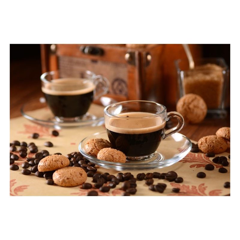 Cerve Set 6 Tazze Tazzine caffe in vetro trasparente senza piatto 7...