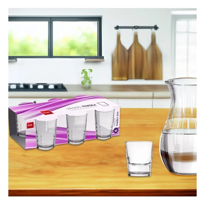 Hongu Set 6 Bicchieri in vetro trasparente acqua vino 27 CL casa ri...
