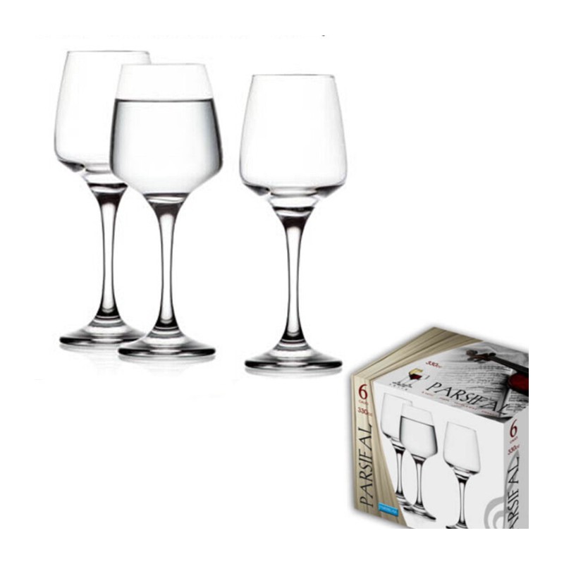 6 bicchieri calici in vetro trasparente da 330 ml Bevande Acqua vino rosso