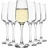 Gicos Set di 6 bicchieri flute calici in vetro trasparente da 23 cl...