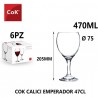 Cok Bicchieri Calice Vino Rosso Bianco Set da 6, 470 ml degustazion...