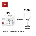 Bicchieri Calice Vino Rosso Bianco Set da 6, 350 ml degustazione Lavastoviglie