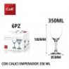 Cok Bicchieri Calice Vino Rosso Bianco Set da 6, 350 ml degustazion...