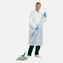 5 Camice monouso in  polipropilene lavoro alimentare con tasche usa e getta M