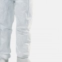 5 Tuta protettiva monouso in polipropilene bianca con cappuccio da lavoro L