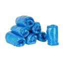 100 pezzi Copriscarpe monouso sovrascarpe PE Calzari elastico blu usa e getta