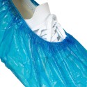 100 pezzi Copriscarpe monouso sovrascarpe PE Calzari elastico blu usa e getta