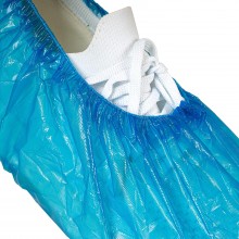 100 pezzi Copriscarpe monouso sovrascarpe PE Calzari elastico blu usa e getta