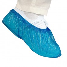 100 pezzi Copriscarpe monouso sovrascarpe PE Calzari elastico blu usa e getta