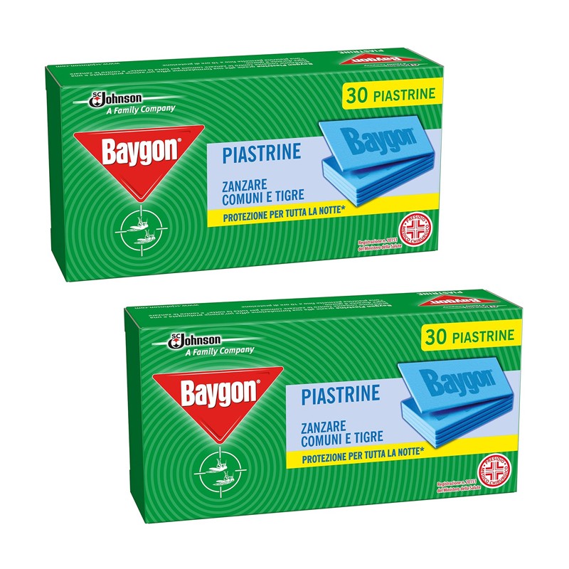 360 Piastrine Baygon Antizanzare Comuni Tigri Ricarica ricambio insetticida