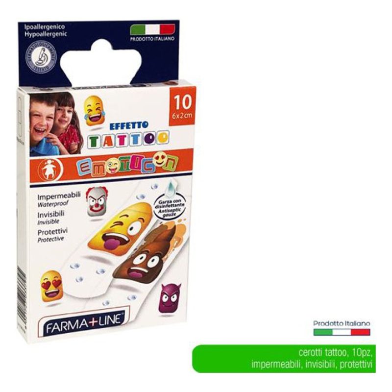 Farma+Line 60 Cerotti medi per bambini con emoticon stampati 6 conf...