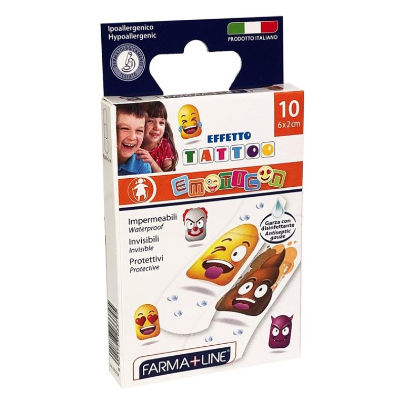 Farma+Line 60 Cerotti medi per bambini con emoticon stampati 6 conf...