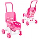 Passeggino giocattolo per bambola rosa carrozzino plastica bambine bambolotti