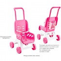 Passeggino giocattolo per bambola rosa carrozzino plastica bambine bambolotti