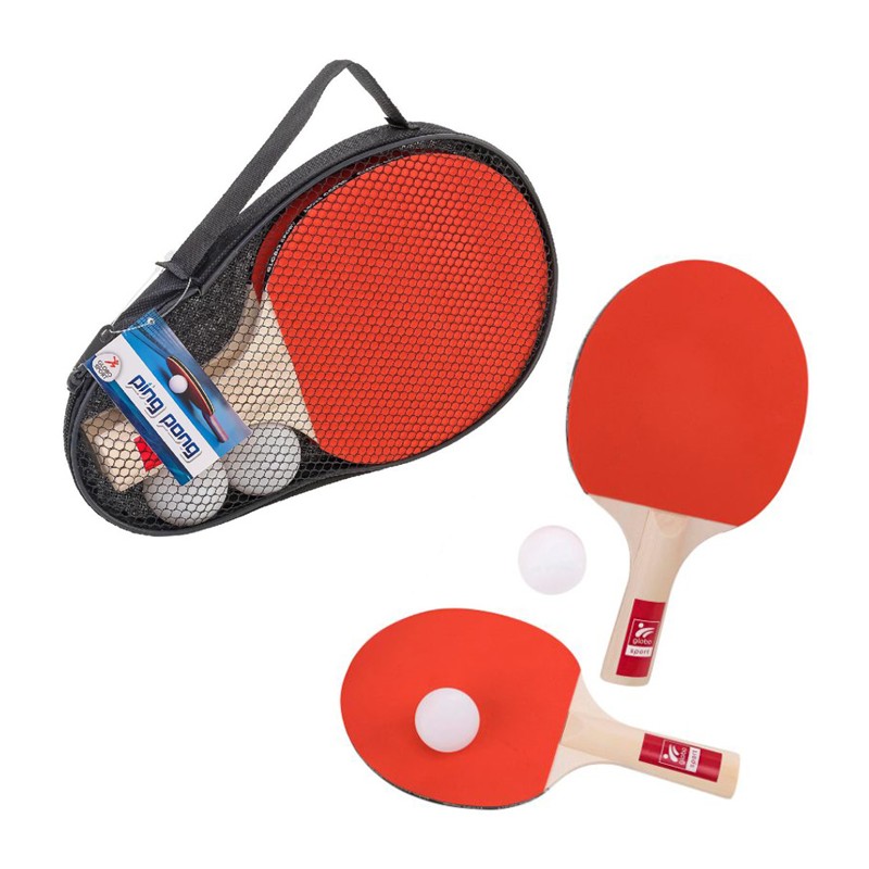 Set Ping pong tennis da tavolo con racchette + 2 palline gioco portatile borsa