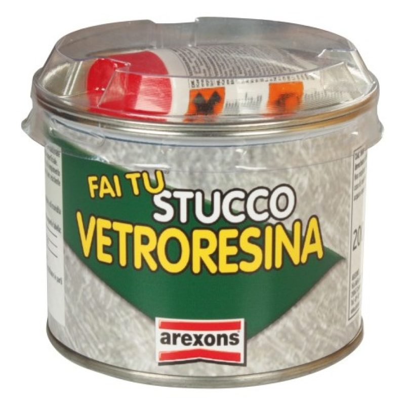 Stucco per vetroresina pasta Carrozzeria Auto Nautica 200g catalizz...