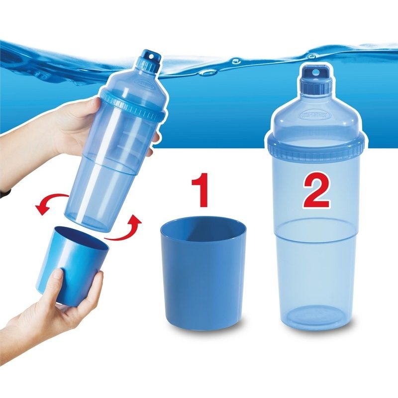 Tontarelli Bottiglia Borraccia in plastica 750ml con bicchiere senz...