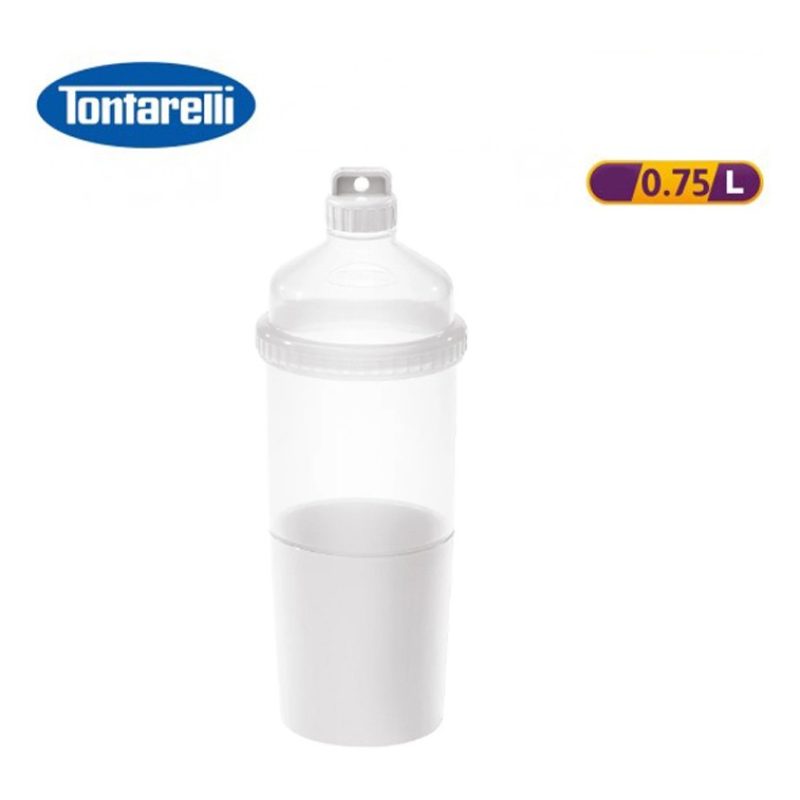 Tontarelli Bottiglia Borraccia in plastica 750ml con bicchiere senz...