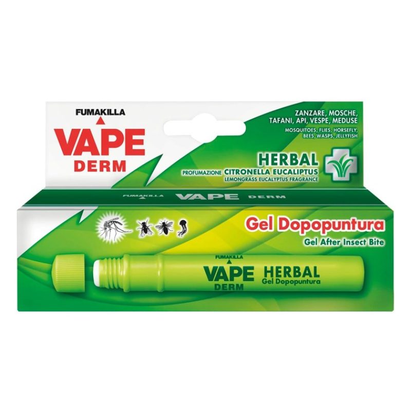 Vape Vape Derm Herbal Stick Dopopuntura Zanzare Tafani Gel per Corp...