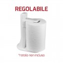Portarotolo Porta Rotolo Carta Da Cucina In plastica bianca regolabile verticale