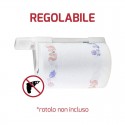 Portarotolo da parete Porta Rotolo Carta Da Cucina In plastica bianca regolabile