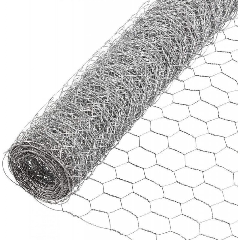 Rete metallica zincata da 1x10 mt per gabbie polli pecore maglia esagonale 16mm