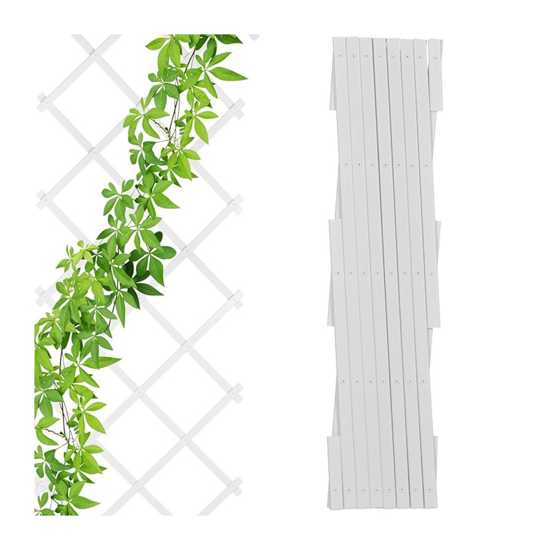 Traliccio Estensibile in PVC colore bianco 2x1M 1x1M  piante rampicanti balcone