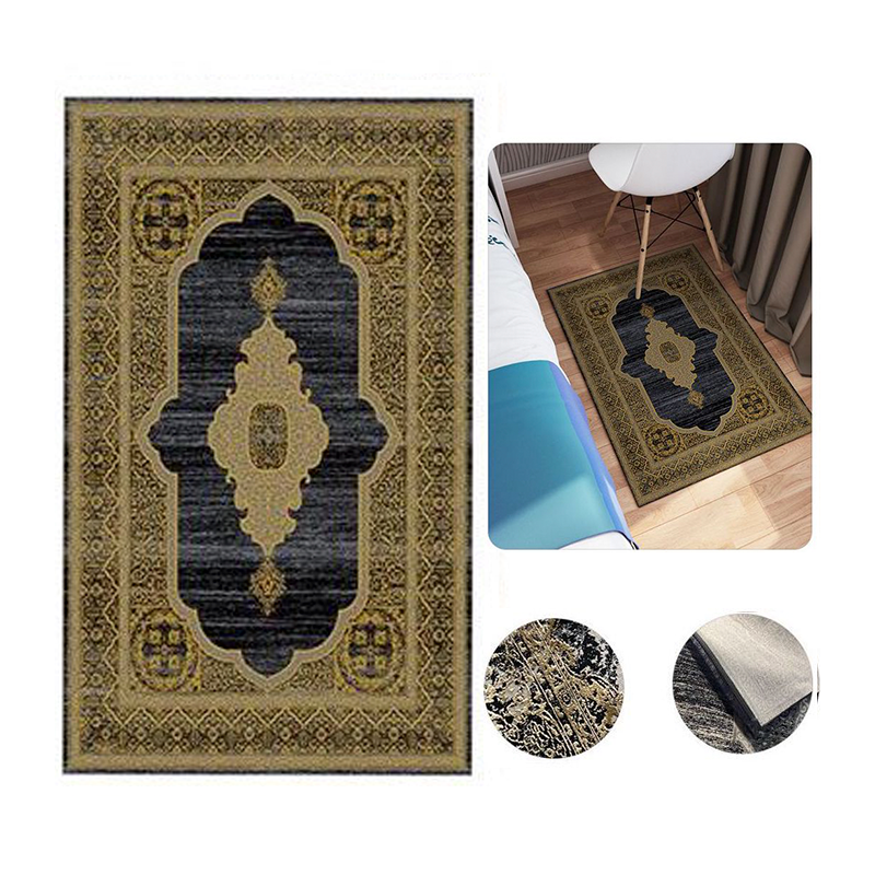 Tappeto Moderno Camera Soggiorno Salotto oro e nero Ornamento Varie misure