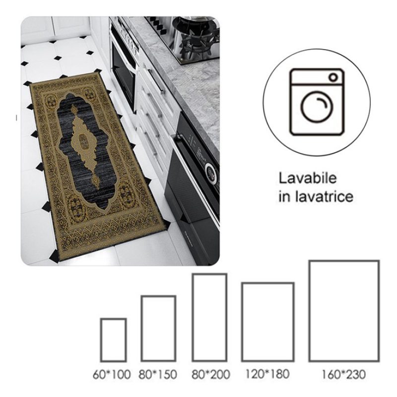 Tappeto Moderno Camera Soggiorno Salotto oro e nero Ornamento Varie...