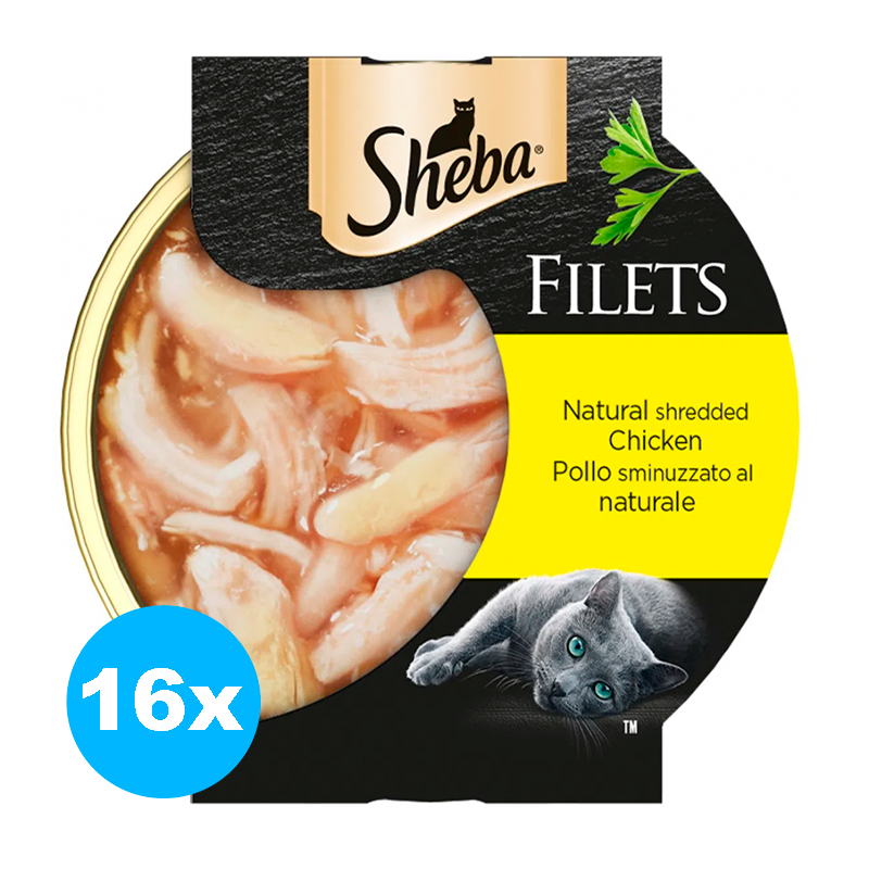 Sheba Filets gusto Pollo al naturale Cibo Umido Gatto Cat Lattina Multipack 16 monoporzioni da 60G