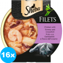 Sheba Filets gusto Pollo al naturale Cibo Umido Gatto Cat Lattina Multipack 16 monoporzioni da 60G