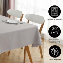 Tovaglia Antimacchia Poliestere rettangolare grigia da cucina + fermatovaglia