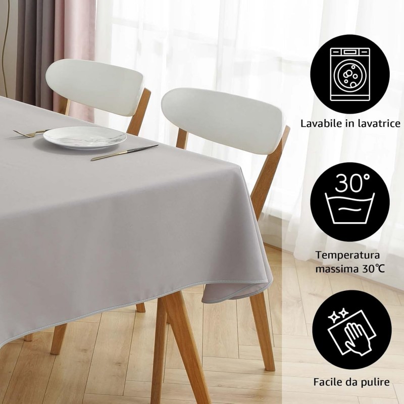 Tovaglia Rettangolare Hiser Antimacchia E Impermeabile – In Poliestere, Per Interni Ed Esterni, Motivo Linee, 90x90 Cm, Per Cucina E Soggiorno - 2