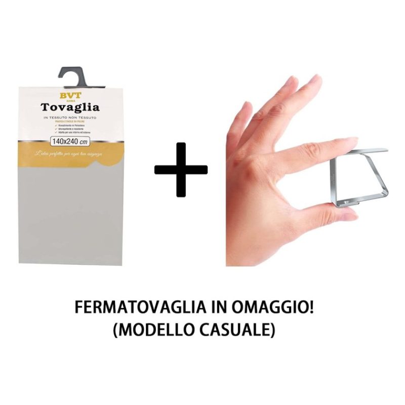 BVT Tovaglia Antimacchia Poliestere rettangolare grigia da cucina +...