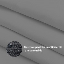 Tovaglia Antimacchia Poliestere rettangolare grigia da cucina + fermatovaglia